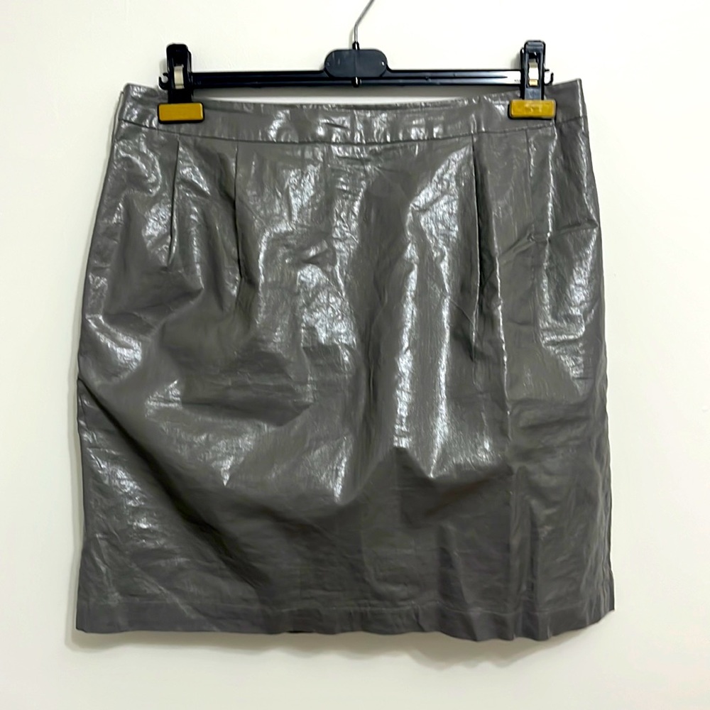 Hoss Intropia glossed linen skirt with belt